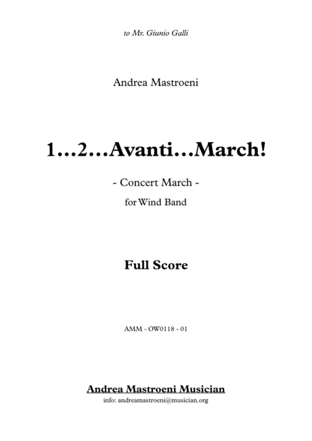 Free Sheet Music 1 2 Avanti March