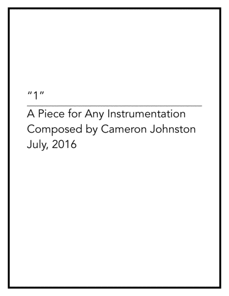 1 A Piece For Any Instrumentation Sheet Music