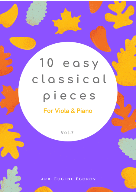 10 Easy Classical Pieces For Viola Piano Vol 7 Sheet Music