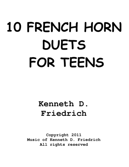 10 French Horn Duets For Teens Sheet Music