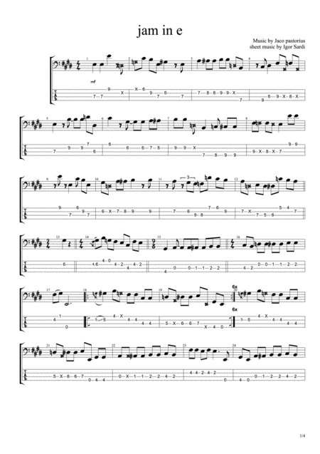 10 Of My Favourite Jaco Pastorius Solos Groove Erc Sheet Music