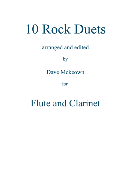 10 Rock Duets For Flute And Clarinet Sheet Music