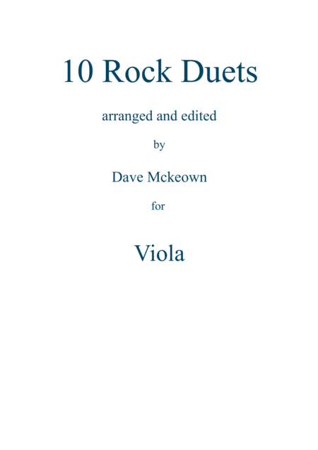 Free Sheet Music 10 Rock Duets For Viola