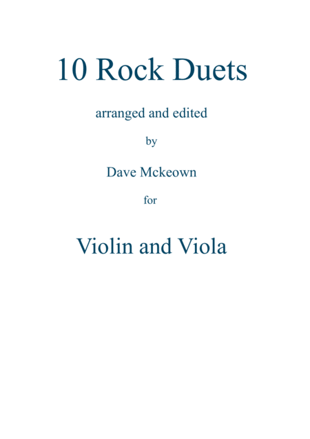 Free Sheet Music 10 Rock Duets For Violin And Viola