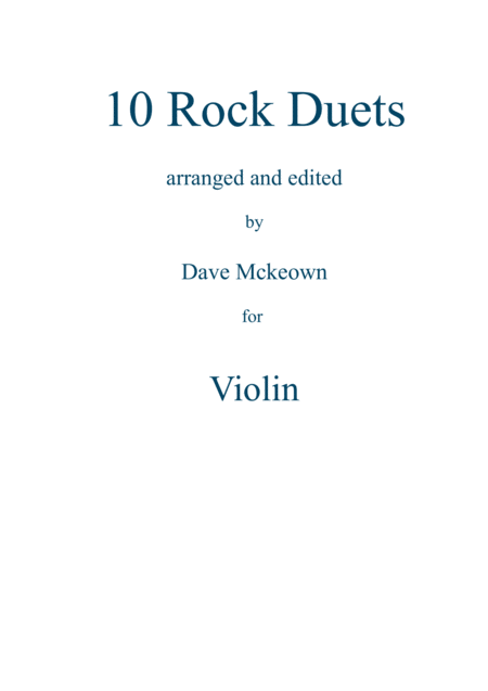 Free Sheet Music 10 Rock Duets For Violin