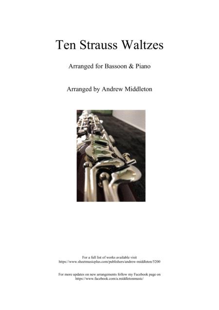 10 Strauss Waltzes Arranged For Bassoon And Piano Sheet Music