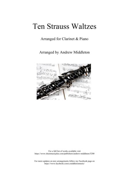 10 Strauss Waltzes Arranged For Clarinet And Piano Sheet Music