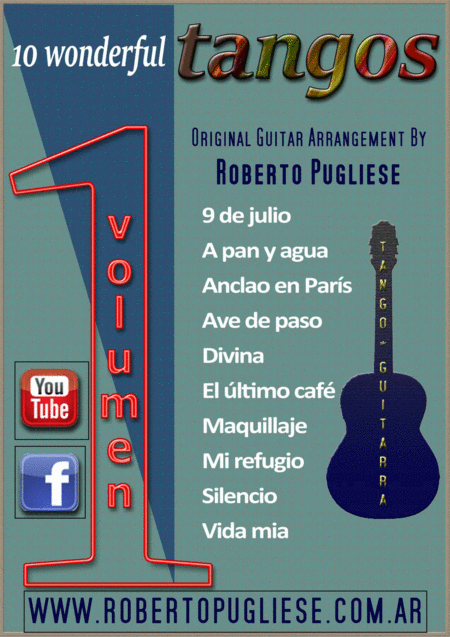 10 Wonderfull Tangos For Classical Guitar Volumen 1 By Roberto Pugliese Sheet Music