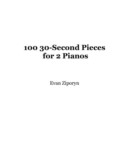 100 30 Second Pieces For 2 Pianos Sheet Music