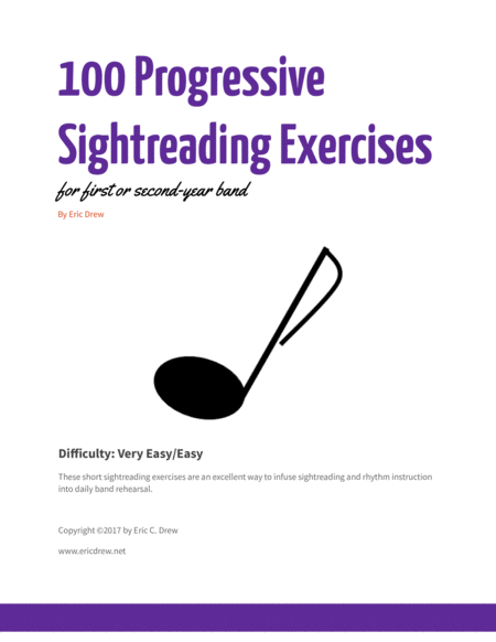 Free Sheet Music 100 Progressive Sightreading Exercises For Band