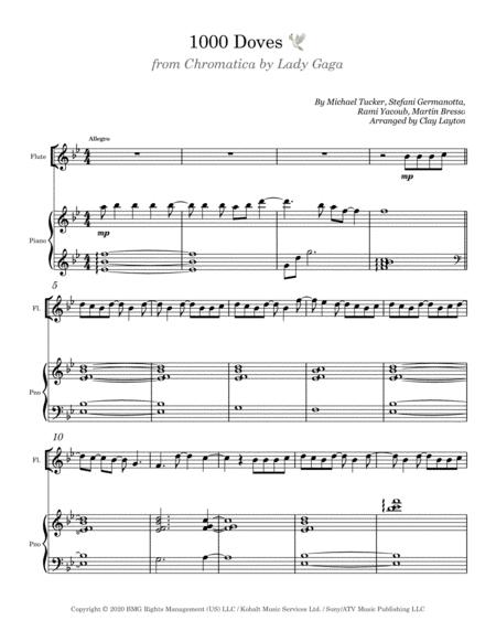 Free Sheet Music 1000 Doves Flute And Piano