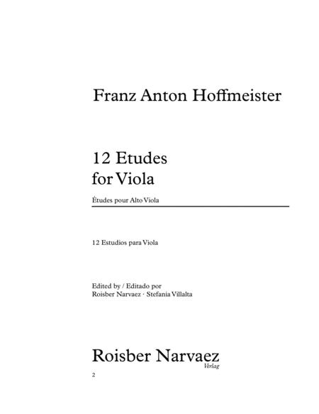 Free Sheet Music 12 Etudes For Viola Urtext Edition Hoffmeister