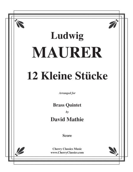 Free Sheet Music 12 Kleine Stcke 12 Small Pieces For Brass Quintet