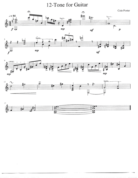 Free Sheet Music 12 Tone Guitar