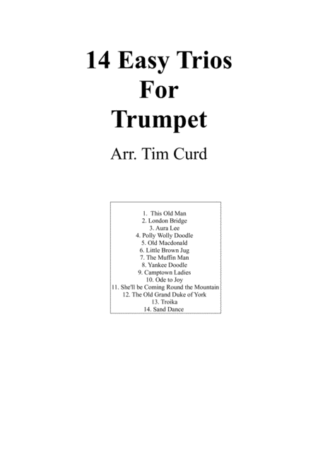 Free Sheet Music 14 Easy Trios For Trumpet