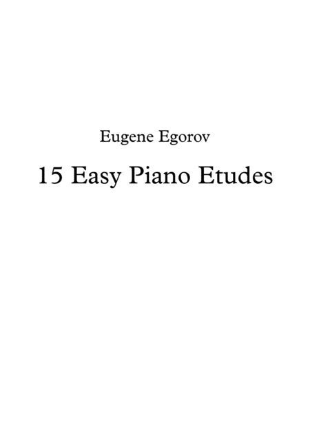 15 Easy Piano Etudes Sheet Music