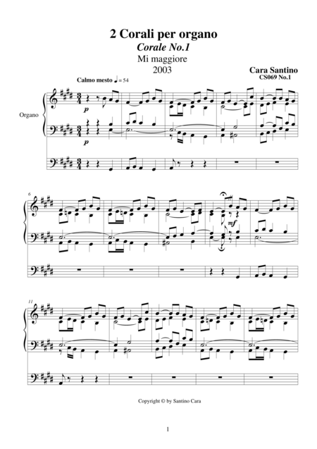 Free Sheet Music 2 Chorales For Organ Cs069