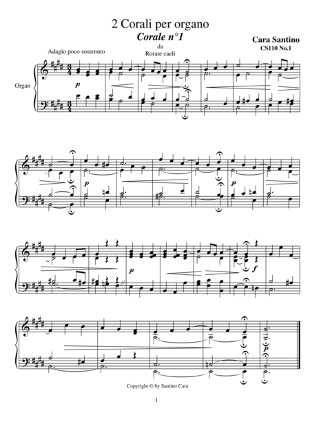 Free Sheet Music 2 Chorales For Organ Cs110