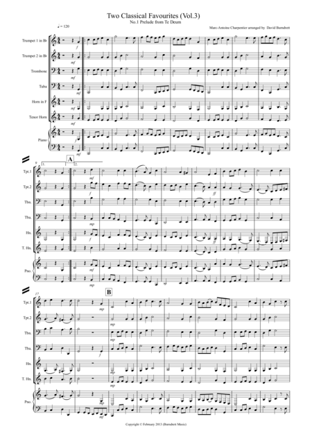 2 Classical Favourites For Brass Quartet Volume Three Sheet Music