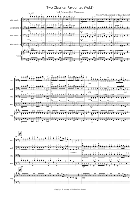 Free Sheet Music 2 Classical Favourites For Cello Quartet Volume One