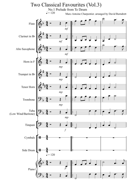 Free Sheet Music 2 Classical Favourites For School Concert Band Volume Three