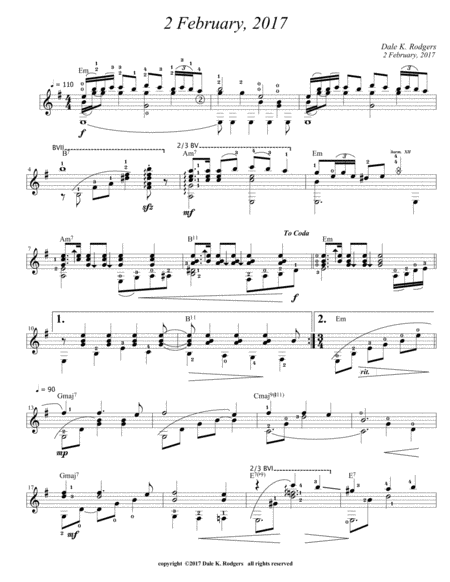 Free Sheet Music 2 February 2017