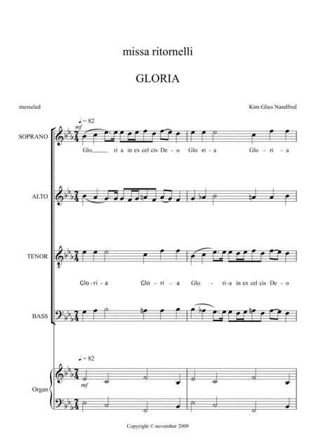 Free Sheet Music 2 Gloria From Missa Ritornelli For Sopran Solo Mixed Choir Organ