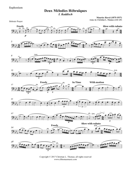 Free Sheet Music 2 Hebraic Melodies Ravel