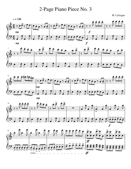Free Sheet Music 2 Page Piano Piece No 3