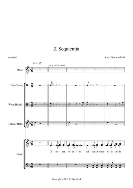 2 Sequientia From Requiem For Mixed Choir Baryton Oboe Double Bass Amplified Percussion Sheet Music