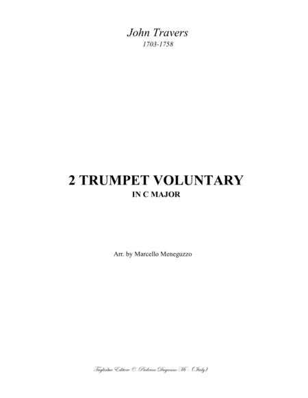 2 Trumpet Voluntary In C Major Travers For Organ Sheet Music