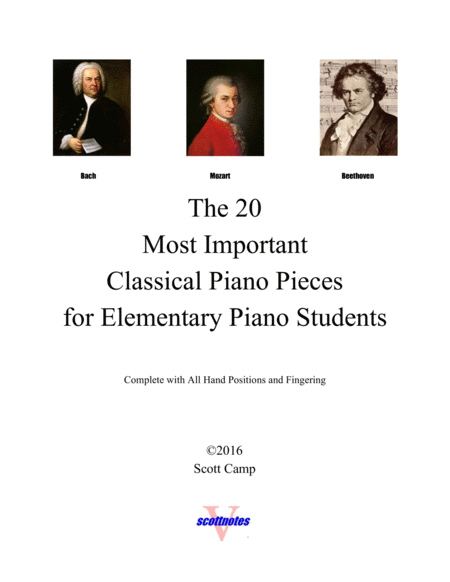 20 Classical Piano Pieces For Elementary Piano Students With All Piano Fingering Sheet Music