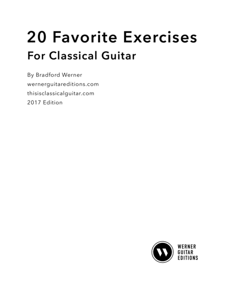 20 Favorite Exercises For Classical Guitar Sheet Music