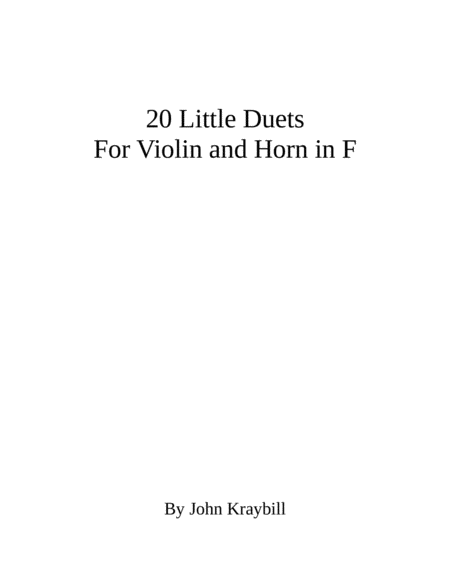 20 Little Duets For Violin And Horn In F Sheet Music