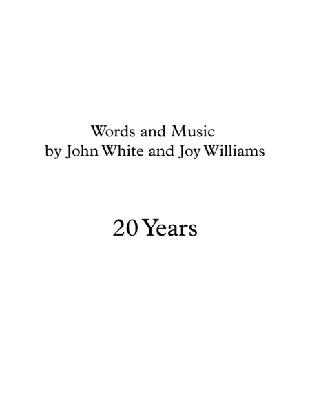 20 Years For Easy Guitar And Voice Sheet Music