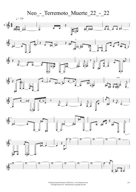 Free Sheet Music 22 Terremoto Muerte