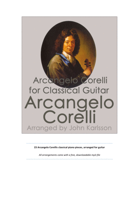 23 Arcangelo Corelli Piano Pieces Arranged For Classical Guitar Sheet Music