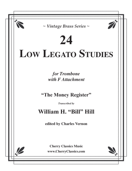 24 Low Legato Studies For Trombone With F Attachment Sheet Music