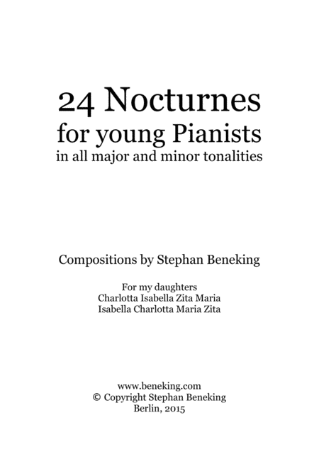 24 Nocturnes For Young Pianists Sheet Music