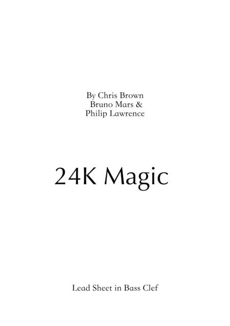 24k Magic Lead Sheet In Bass Clef No Lyrics Sheet Music