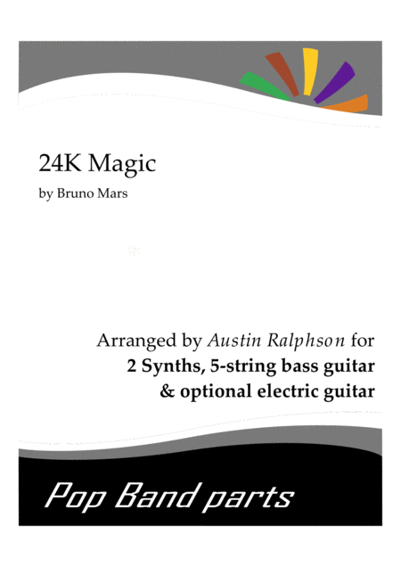 24k Magic Pop Band Parts Synthesizer Synth Bass Guitar Sheet Music