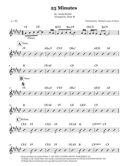 Free Sheet Music 25 Minutes Lead Sheet