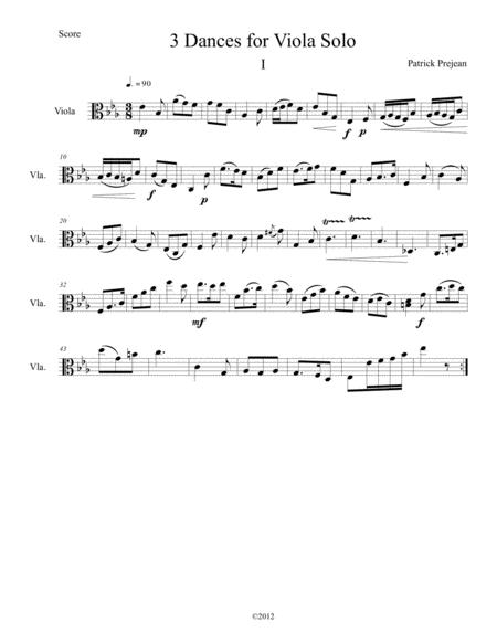 Free Sheet Music 3 Dances For Solo Viola