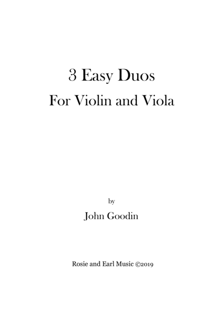 Free Sheet Music 3 Easy Duos For Violin And Viola