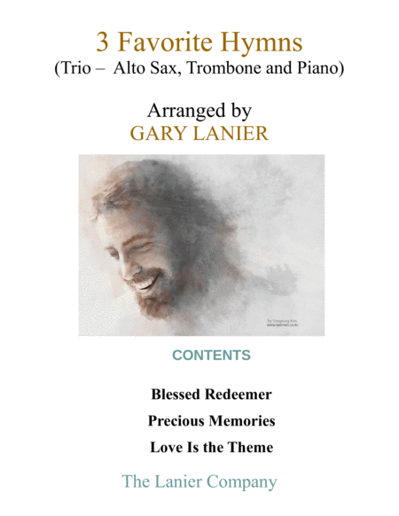 3 Favorite Hymns Trio Alto Sax Trombone Piano With Score Parts Sheet Music