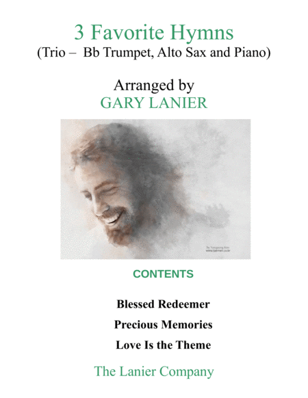 3 Favorite Hymns Trio Bb Trumpet Alto Sax Piano With Score Parts Sheet Music