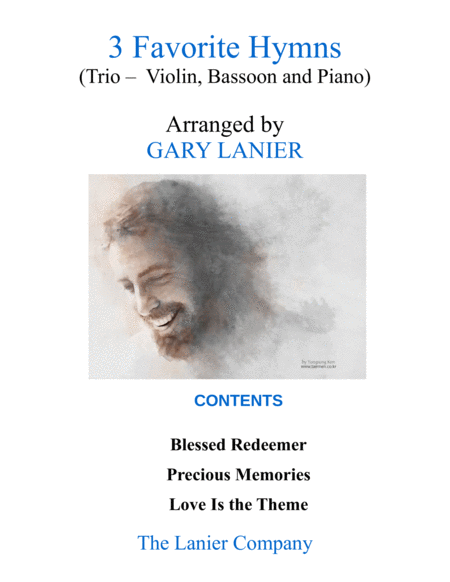 3 Favorite Hymns Trio Violin Bassoon Piano With Score Parts Sheet Music