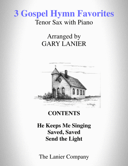 3 Gospel Hymn Favorites For Tenor Sax Piano With Score Parts Sheet Music