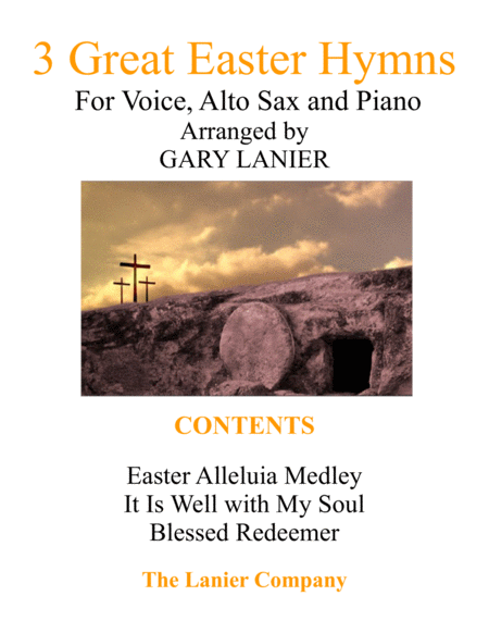 3 Great Easter Hymns Voice Alto Sax Piano With Score Parts Sheet Music