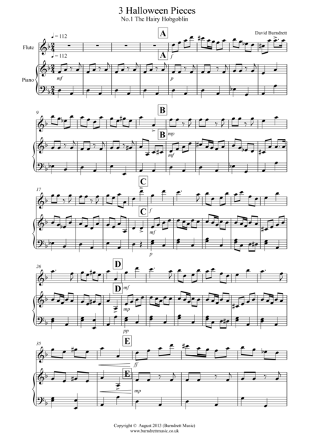 3 Halloween Pieces For Flute And Piano Sheet Music